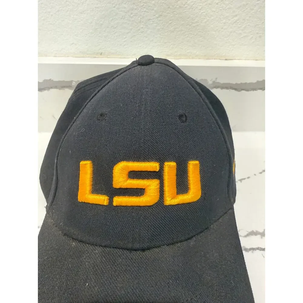 Nike LSU Tigers Black Yellow Spellout Classic Dri-Fit Baseball Cap Hat One Size